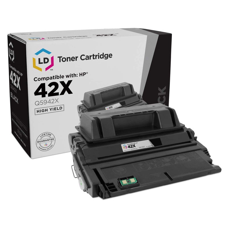 LD Products Replacement Toner Cartridge Compatible with HP 42X Q5942X High Yield (Black) Compatible with HP LaserJet / Multifunction Printers 4250, 4250tn, 4350n, 4250dtn, 4350, 4350tn, 4250dtnsl - Image 1